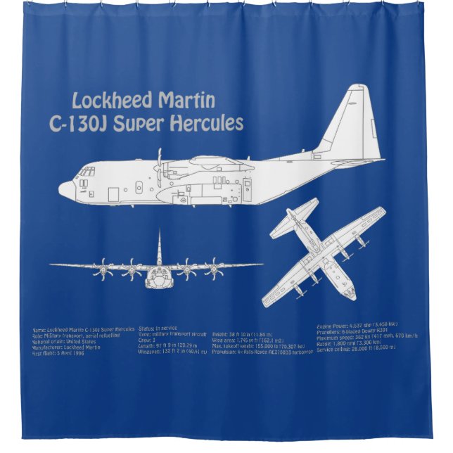C-130 Hercules - Flugzeugkonzepte ABD Duschvorhang (Vorderseite)