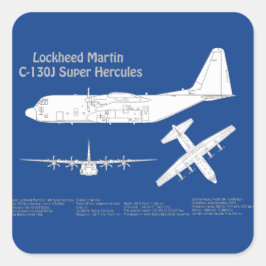 C-130 Hercules - Flugzeugkonzepte ABD Quadratischer Aufkleber
