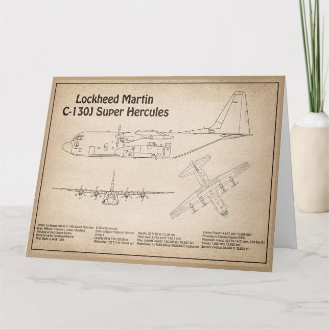 C-130 Hercules - Flugzeugkonzepte SD Dankeskarte (Vorderseite)