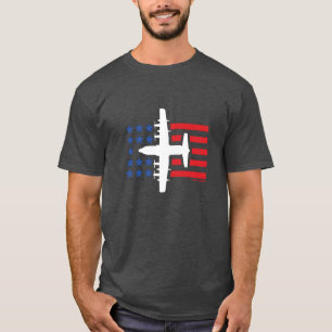 C-130 Hercules Jet Blue Stars and Red Stripes T-Shirt