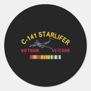 C-141 Starlifter Vietnam Veteran Starlifter Aircra Runder Aufkleber
