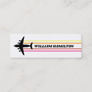 C-17 Pilot Retro Stripe Skinny Business Card Mini Visitenkarte