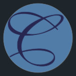 C Anfangsaufkleber Runder Aufkleber<br><div class="desc">C Monogramm</div>