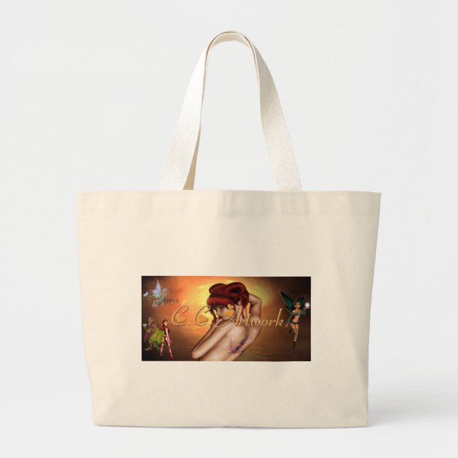 C.C. Grafik-Logo-Tasche Jumbo Stoffbeutel (Vorne)