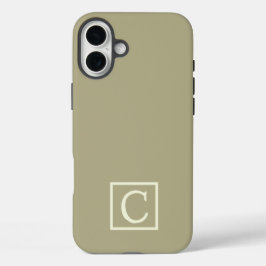 C | Classic Calm — Skalieren von Grün und Weiß iPhone 16 Plus Hülle