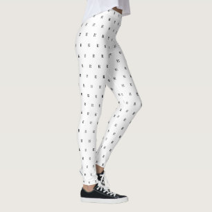 C-Clef (Alto Clef, Tenor Clef) Musik Schwarz-weiß Leggings