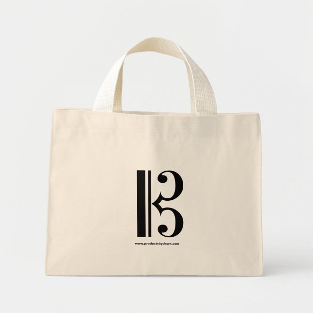C-Clef Tote Bag Mini Stoffbeutel (Vorne)