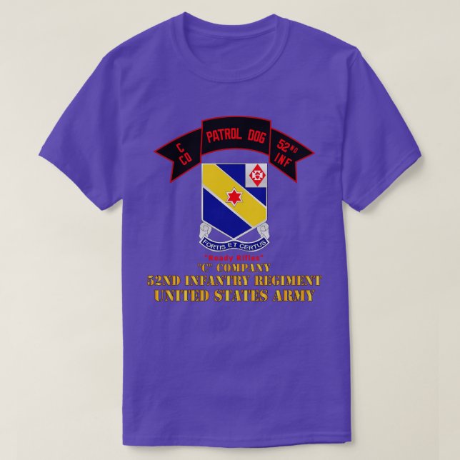 C Co 52. Infanterie Patrol Dog Ready Rifles 1 T-Shirt (Design vorne)