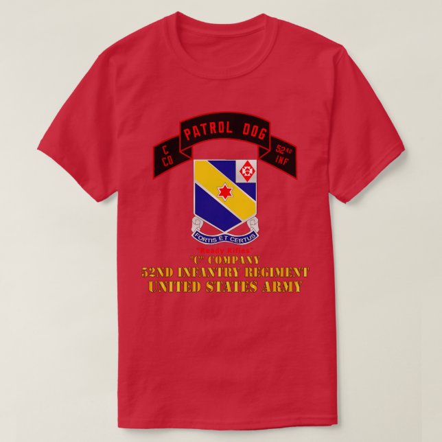 C Co 52. Infanterie Patrol Dog Ready Rifles T-Shirt (Design vorne)