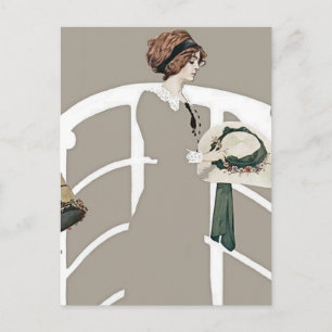 C Coles Phillips „Im Hutladen“ Postkarte