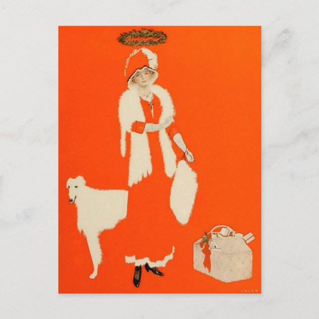 C Coles Phillips "Present Day Saint" Fadeaway Girl Postkarte (Vorderseite)