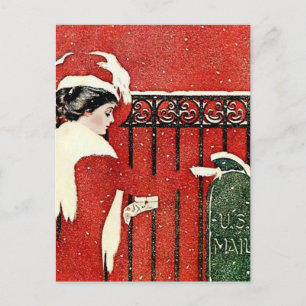 C Coles Phillips „Weihnachtskartenpost“ Postkarte