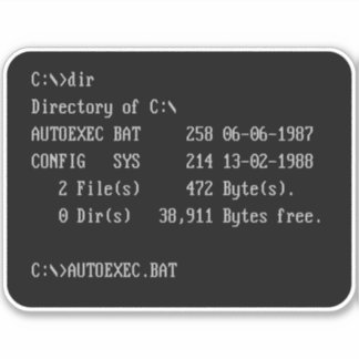 C:\> DOS-Eingabezeile auffordern Aufkleber