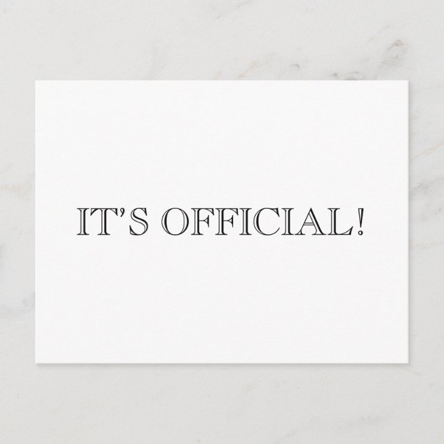 C’est officiel ! Faire-part Mariage Elopé moderne (Devant)