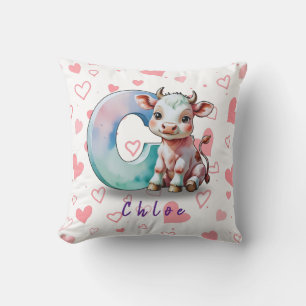 C est pour Vache – Coussin de bébé personnalisé av