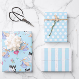 C’est un ensemble de papier pour bébé de cigogne