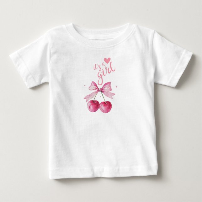 C’est un T-shirt bébé cerise fille (Devant)