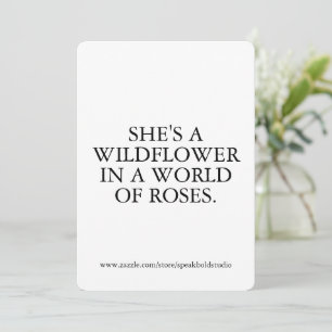 C’est une carte Fleur sauvage, un cadeau personnal