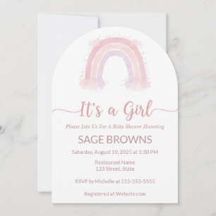 C’est une invitation de baby shower arc-en-ciel po