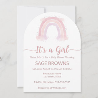 C’est une invitation de baby shower arc-en-ciel po
