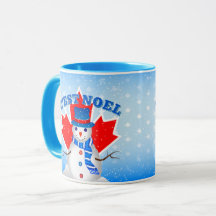 C. EST WEIHNACHTEN Canadian Maple Leaf Snowman Wei