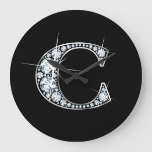 C Faux-"Diamond" Monogram Große Wanduhr