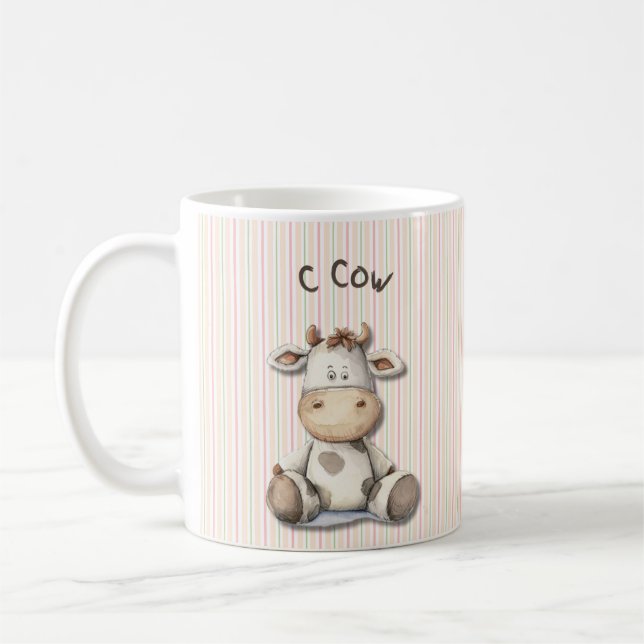 C für Kuh: Niedliche Tasse von Kindern mit spieler (Links)