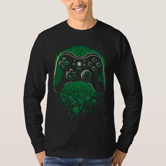 C Gaming Controller Irish Gamer St Patrick´s Day T-Shirt (Vorderseite)