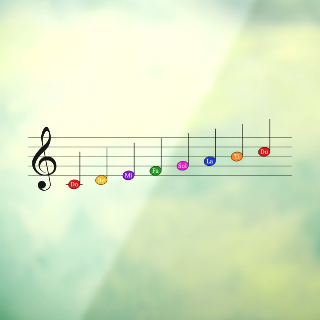 C Große Skala in Treble Clef Kids Musikkompetenz Fensteraufkleber (Blatt 3)