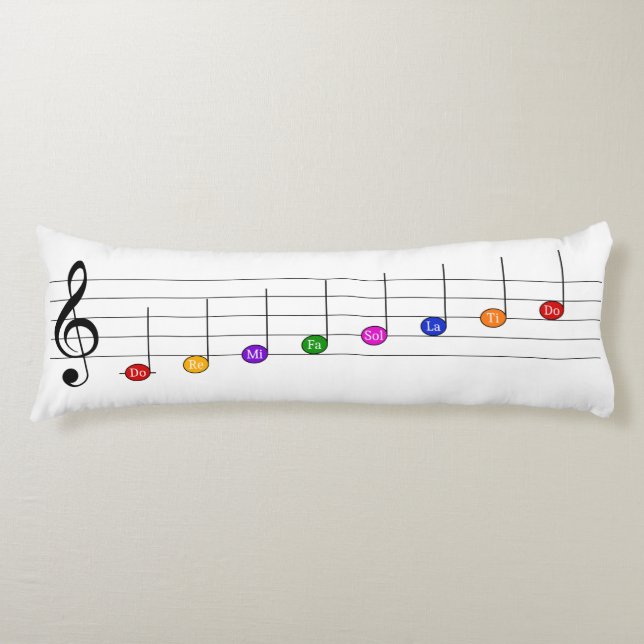 C Große Skala in Treble Clef Kids Musikkompetenz Seitenschläferkissen (Vorderseite)