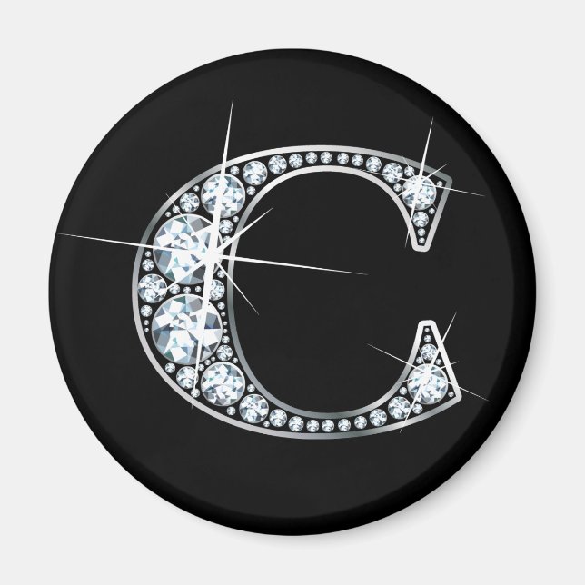 "C"-Imitate-"Diamant Bling"-Magnet Magnet (Vorne)