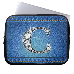 C Imitate "Diamond" Denim Stitching Electronics Ba Laptopschutzhülle