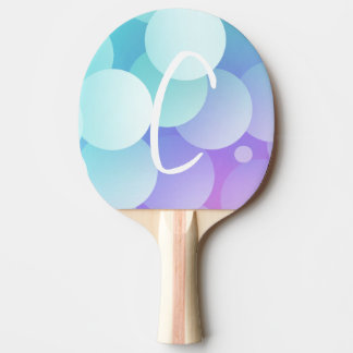 C Initial Name Bubbles Games Paddle Blue Lila Tischtennis Schläger