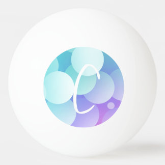C Initial Name Bubbles Games Paddle Blue Lila Tischtennisball