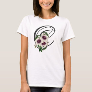 C initial, T-shirt Clematis Vintage