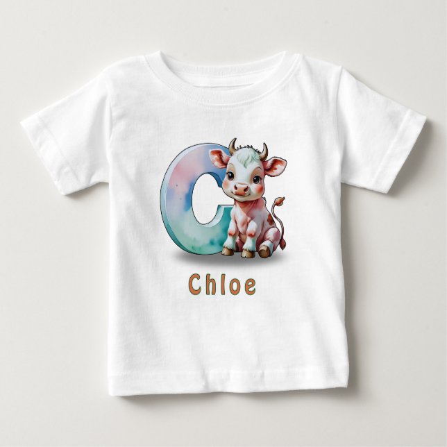C is for Cow – Custom Baby T-Shirt  (Vorderseite)