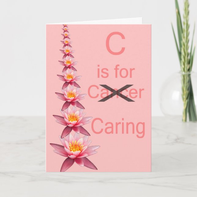 C IST FÜR CARING Krebsstützrosaband Karte (Vorderseite)