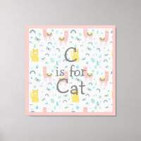 C ist für Cat Boho Niedlich Alapaca Pink Trim Kind