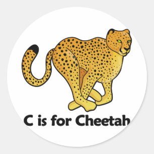 C ist für Cheetah Runder Aufkleber