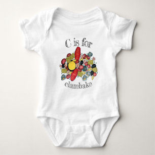 C ist für Clambake New England Seafood Dinner Food Baby Strampler