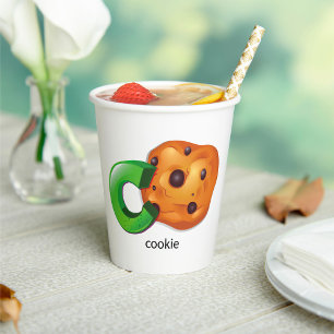 C ist für Cookie Alphabet Letter Chocolate Chip Pappbecher