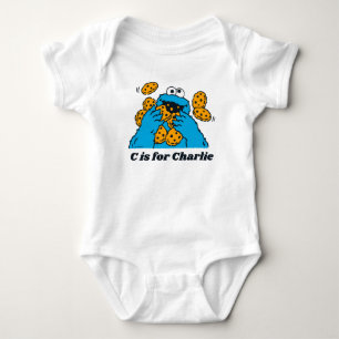 C ist für Cookie Monster   Name hinzufügen Baby Strampler