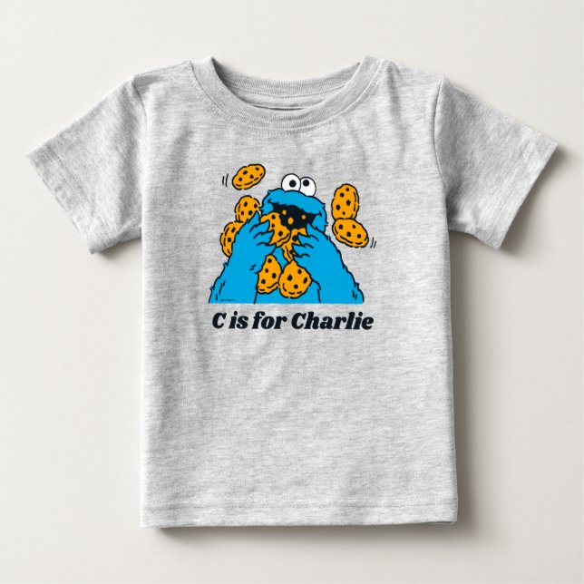 C ist für Cookie Monster | Name hinzufügen Baby T-shirt (Vorderseite)