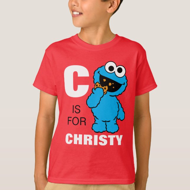 C ist für Cookie Monster | Name hinzufügen T-Shirt (Vorderseite)