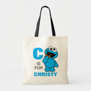 C ist für Cookie Monster   Name hinzufügen Tragetasche