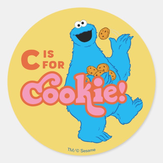 C ist für Cookie Runder Aufkleber (Vorderseite)