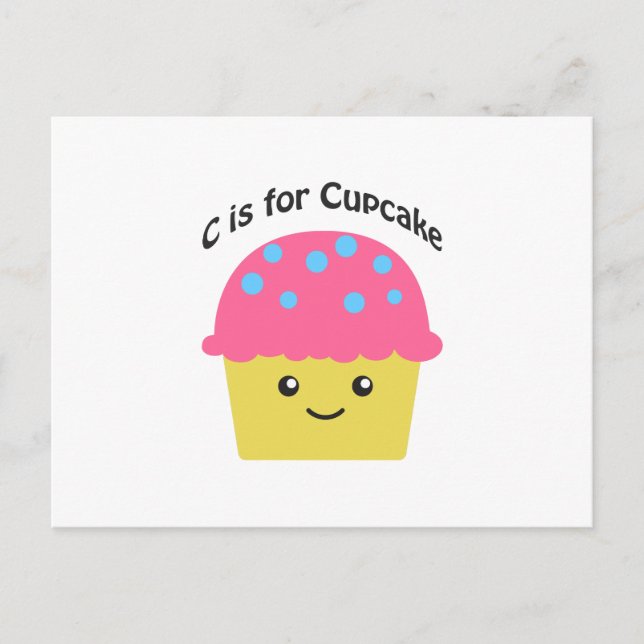 C ist für Cupcake Postkarte (Vorderseite)