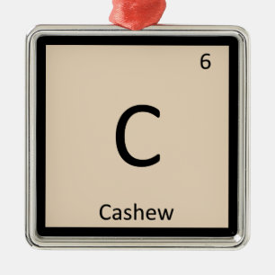 C - Kaschu-Nut-Chemie: Periodisches Tabellensymbol Ornament Aus Metall