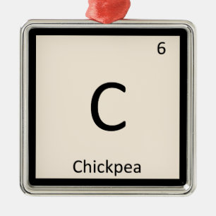 C - Kichererbsen-Chemie Periodensymbol Silbernes Ornament