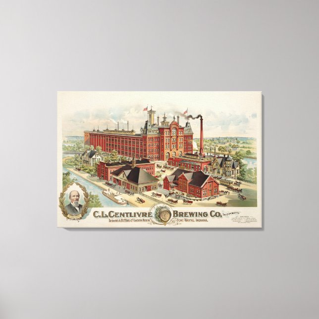 C.L. Centlivre Brewing Company Factory Gebäude. Leinwanddruck (Vorderseite)